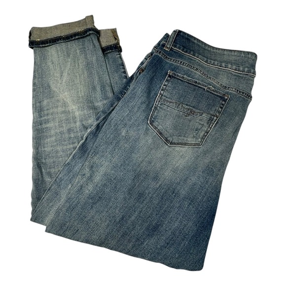 Soho Boyfriend Jeans Womens Size 16 Blue‎ Denim Distressed Cuffed - Picture 3 of 10